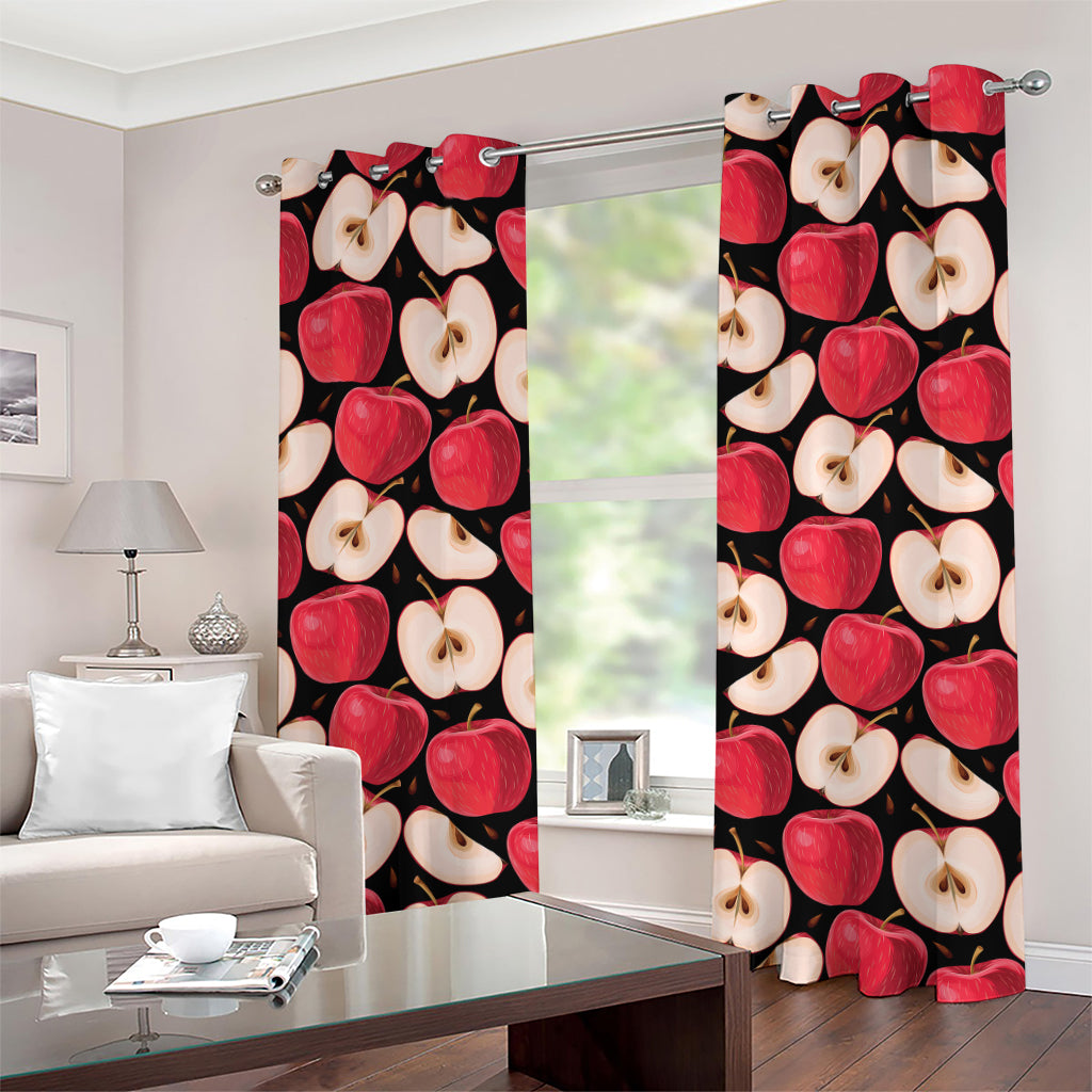 Apple Pattern Print Grommet Curtains