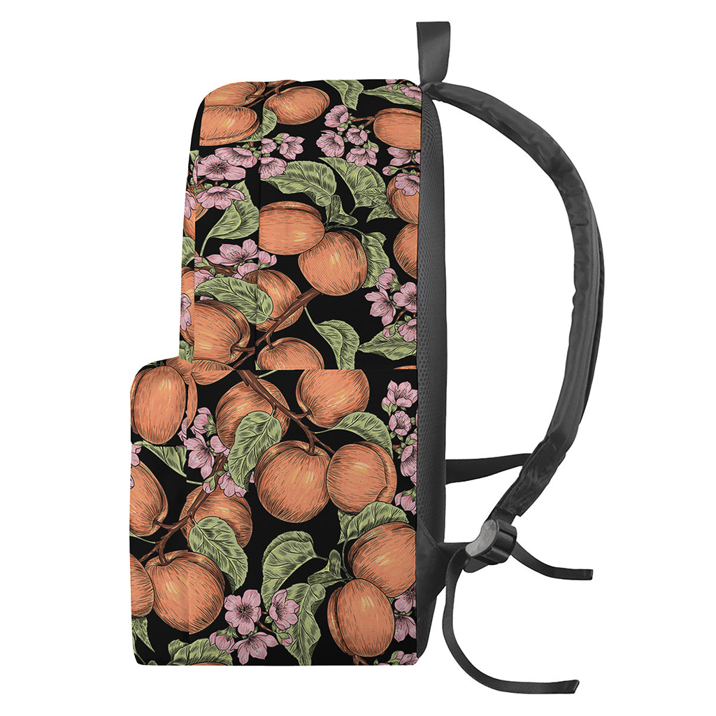 Apricot And Flower Pattern Print Backpack