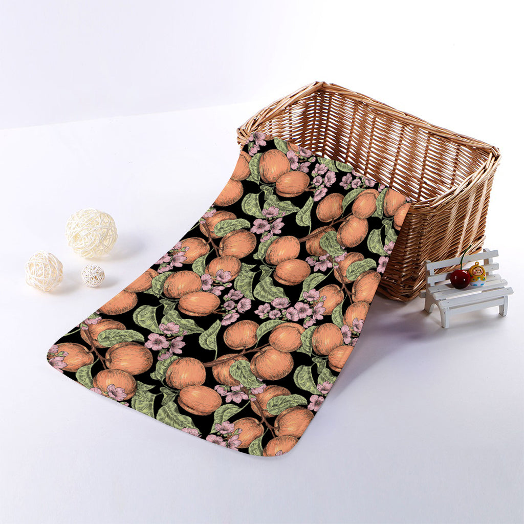 Apricot And Flower Pattern Print Towel