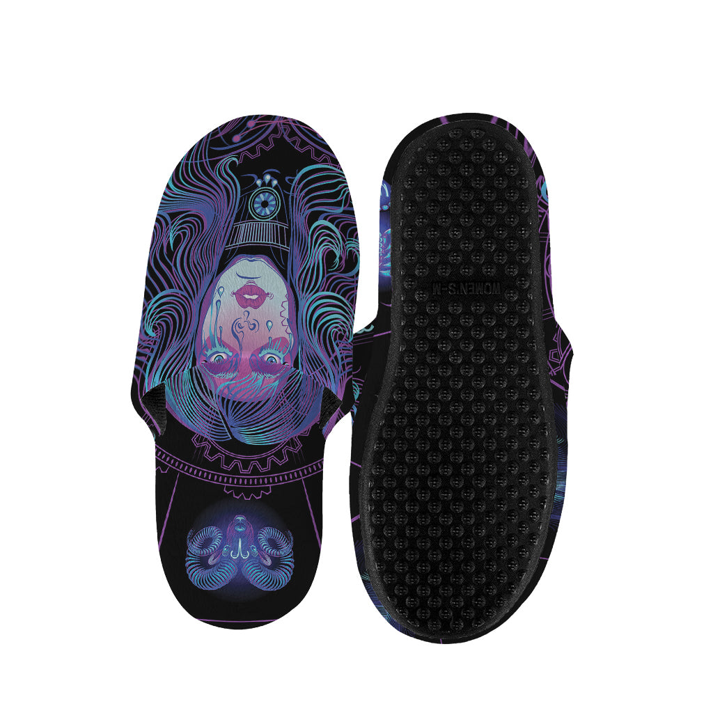 Aquarius And Astrological Signs Print Slippers