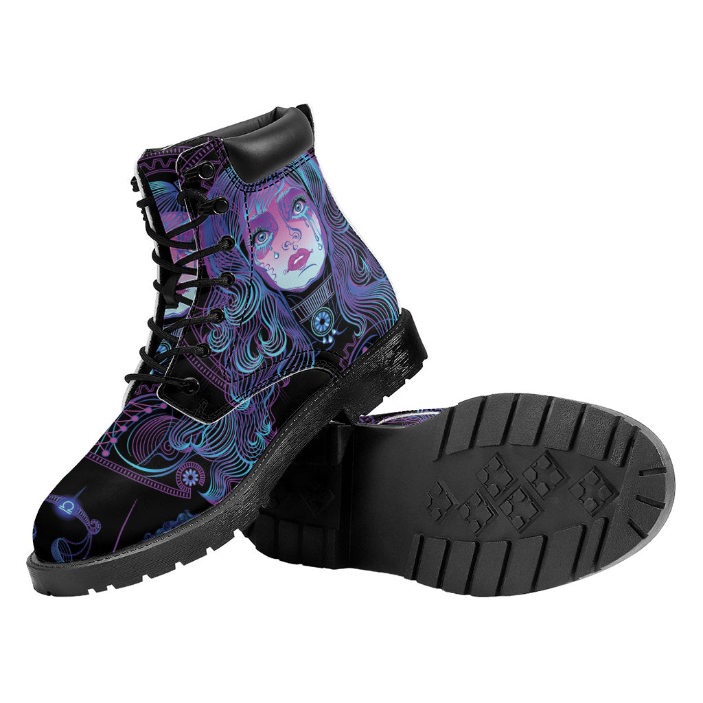 Aquarius And Astrological Signs Print Work Boots