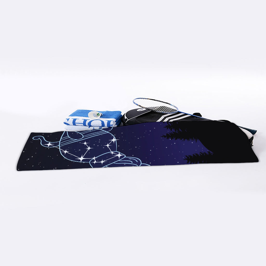 Aquarius Constellation Print Sports Towel