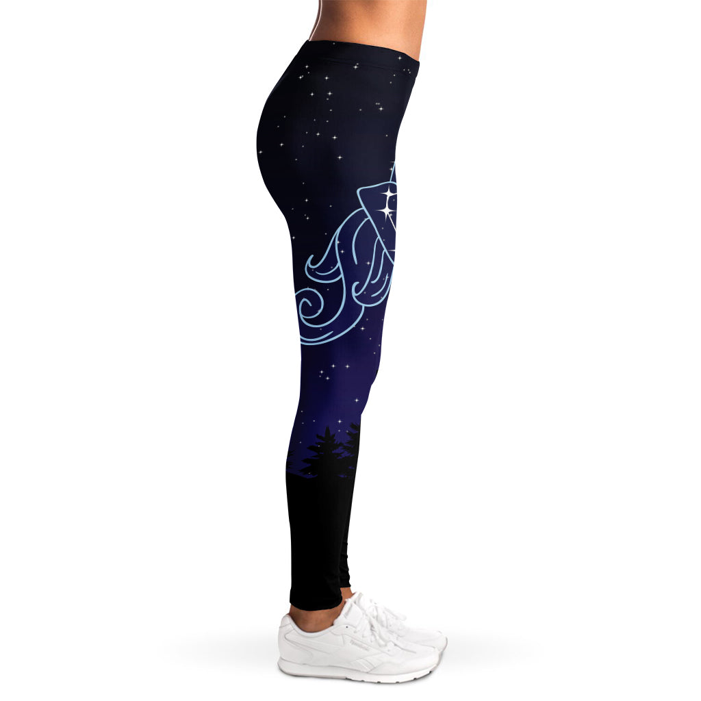 Aquarius Constellation Print Women's Leggings