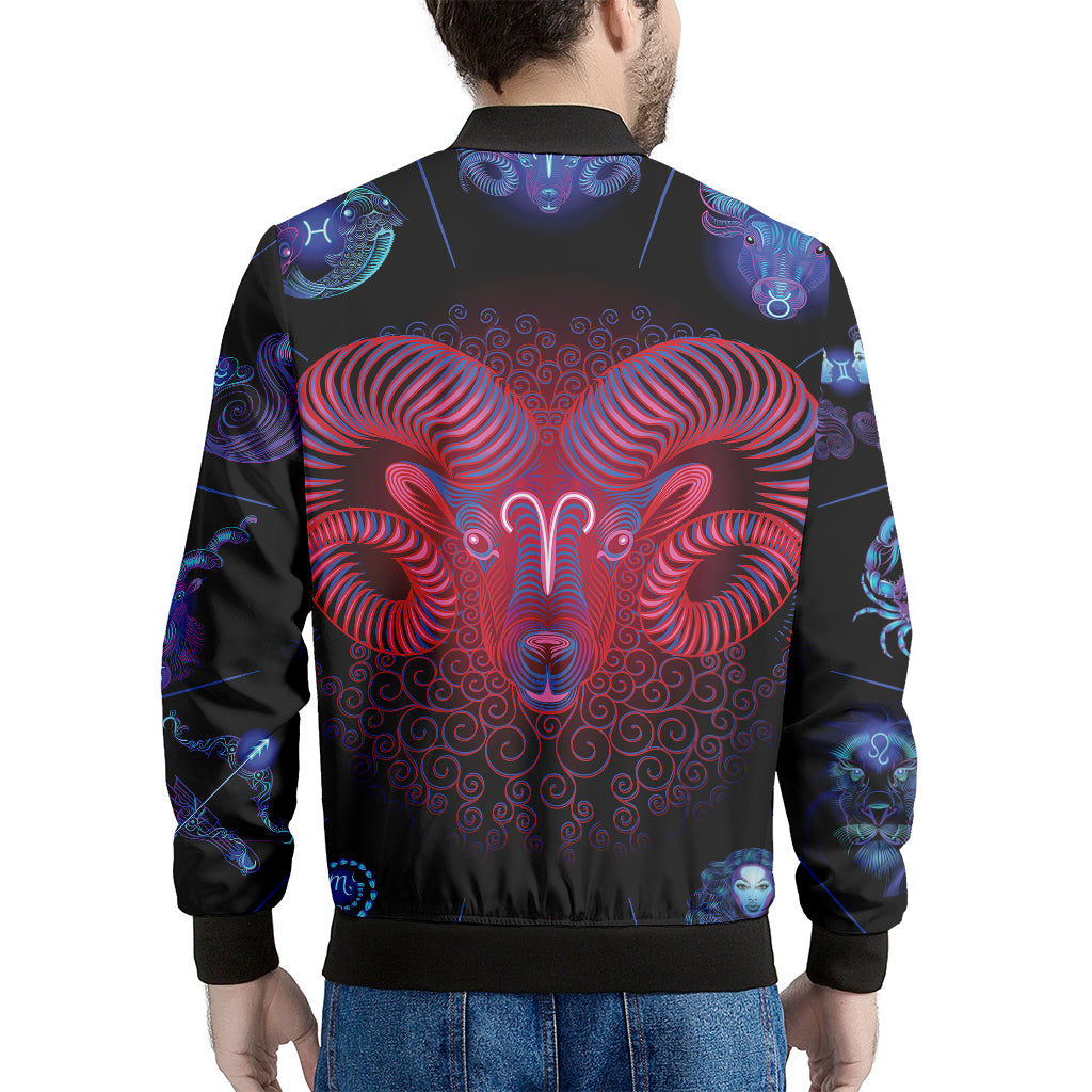 Aries And Astrological Signs Print Men's Bomber Jacket