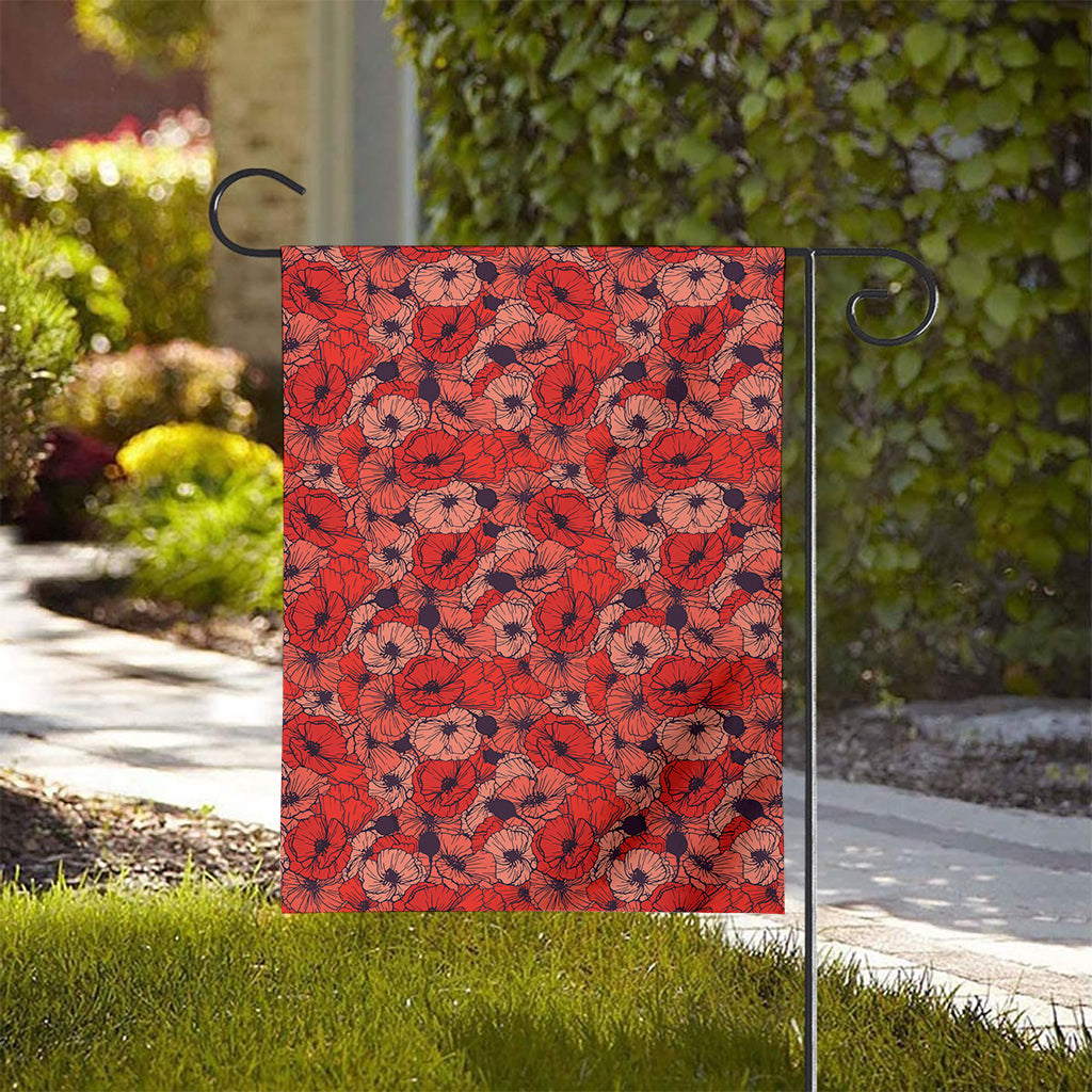 Armistice Day Poppy Pattern Print House Flag