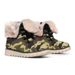 Army Green Camouflage Print Winter Boots