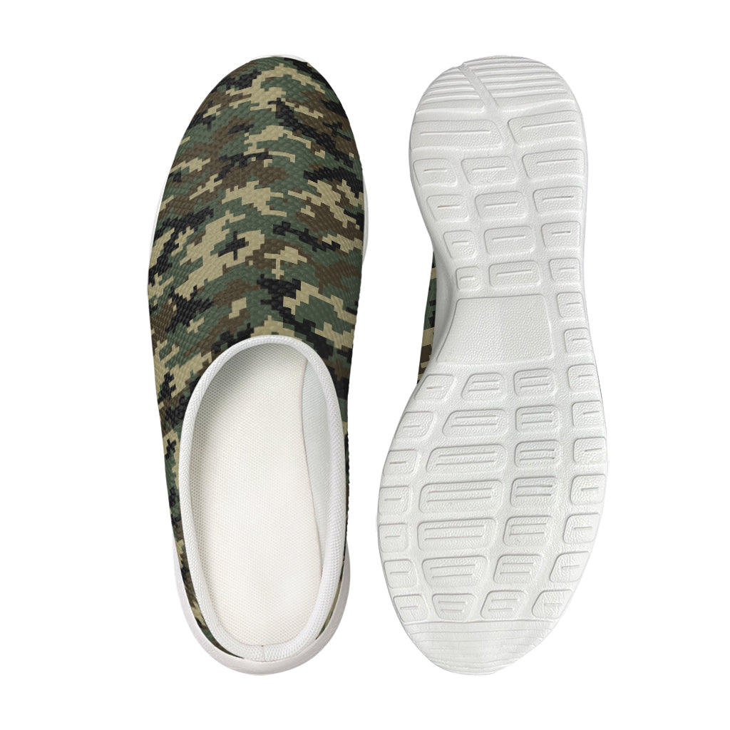 Army Green Digital Camo Pattern Print Mesh Casual Shoes
