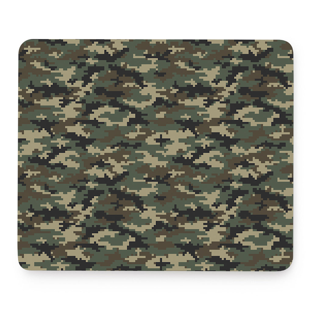 Army Green Digital Camo Pattern Print Mouse Pad