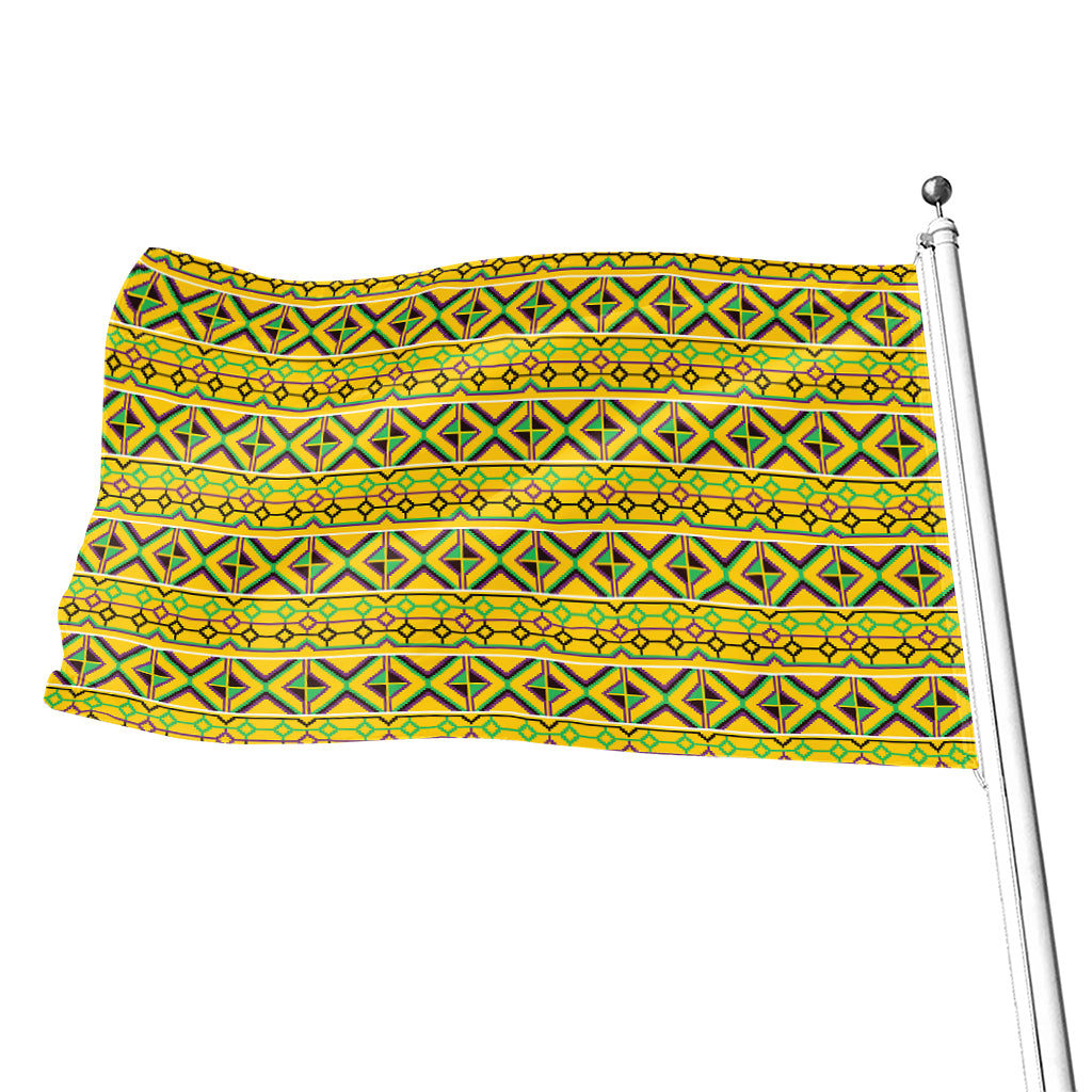 Asante Kente Pattern Print Flag