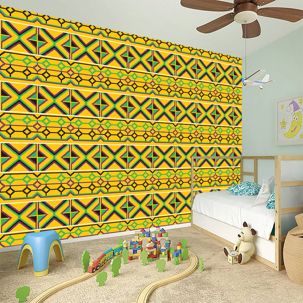 Asante Kente Pattern Print Wall Sticker