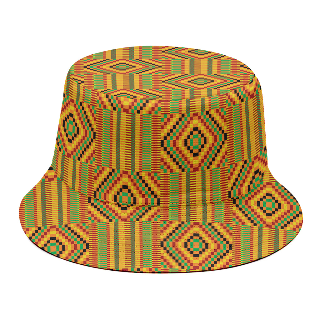 Ashanti Kente Pattern Print Bucket Hat