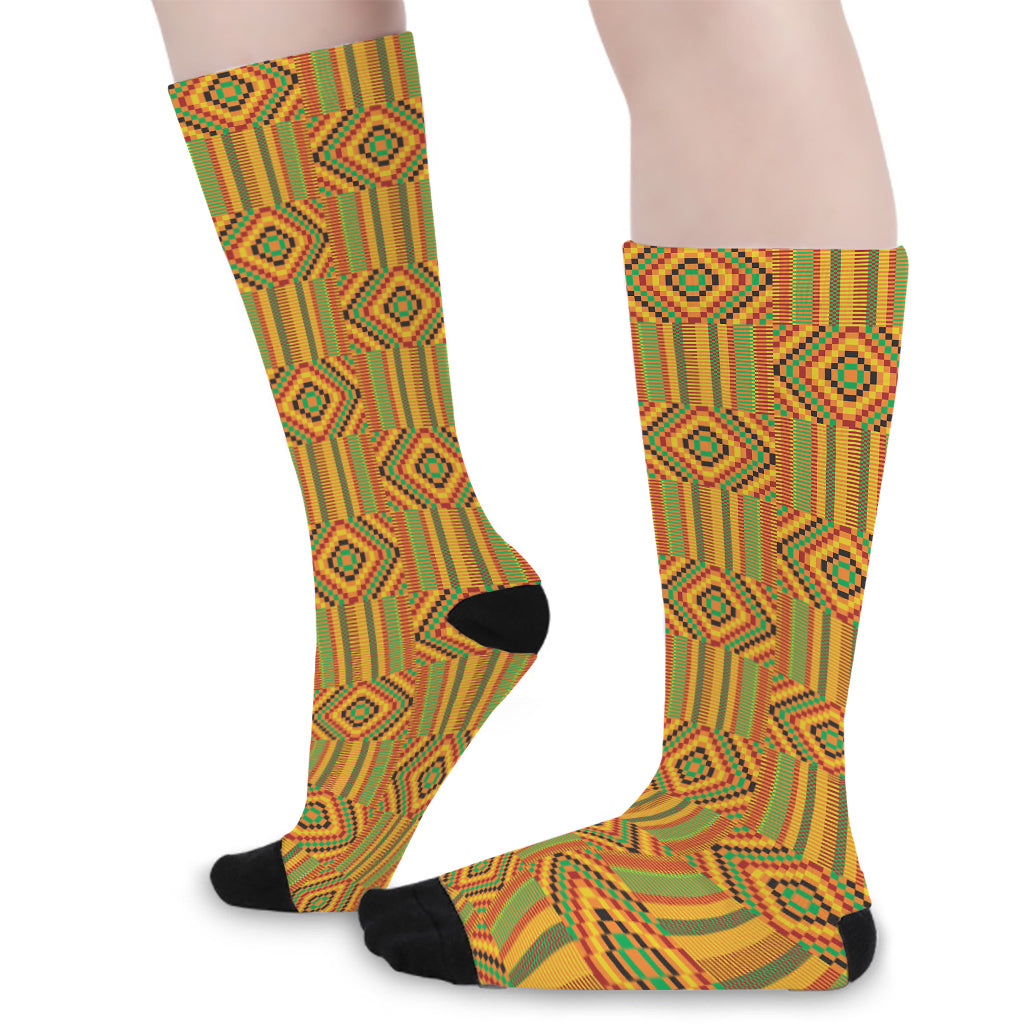 Ashanti Kente Pattern Print Long Socks