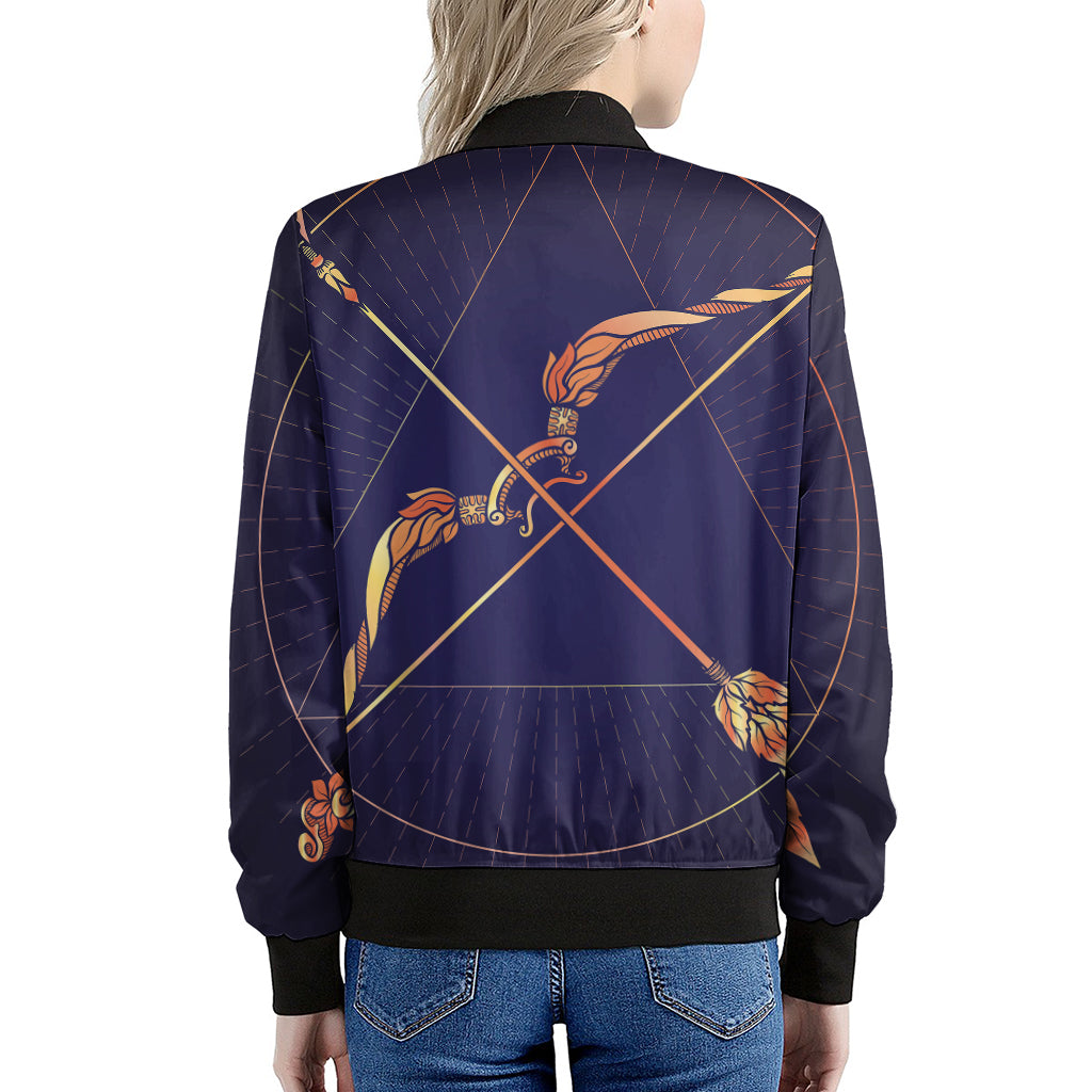Astrological Sagittarius Sign Print Women's Bomber Jacket