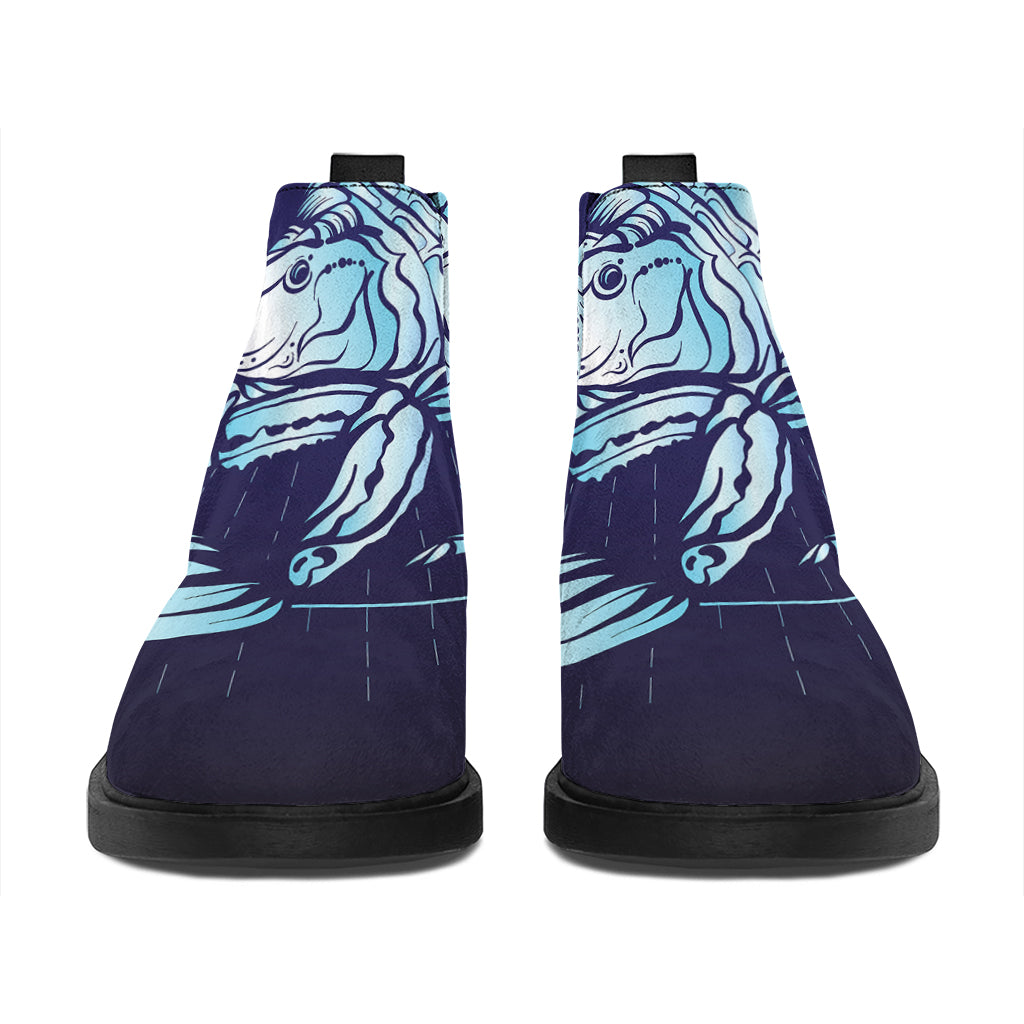 Astrological Scorpio Sign Print Flat Ankle Boots