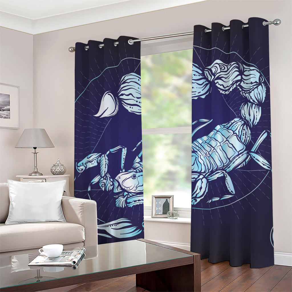 Astrological Scorpio Sign Print Grommet Curtains