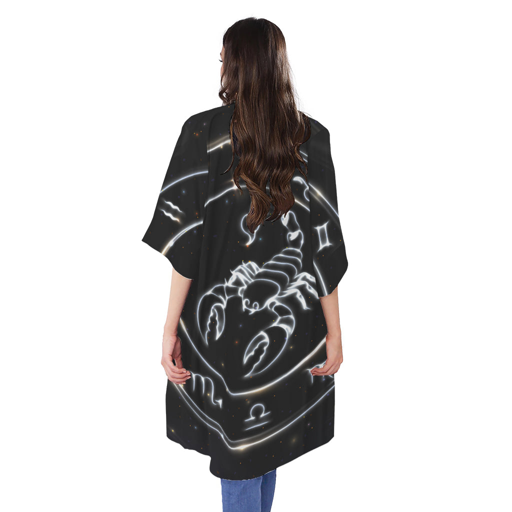 Astrology Scorpio Sign Print Open Front Beach Cover Up
