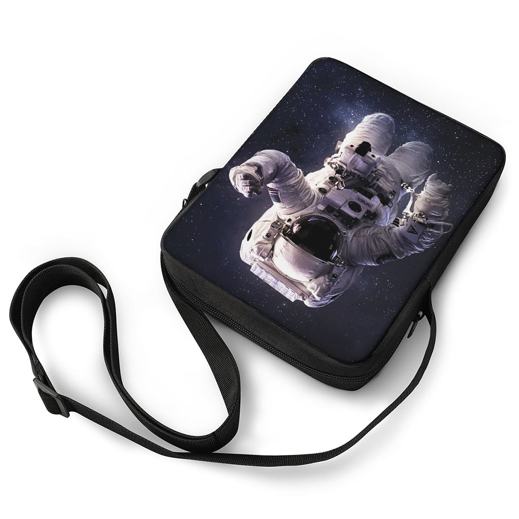 Astronaut Space Pattern Print Leather Tote Bag main image 1
