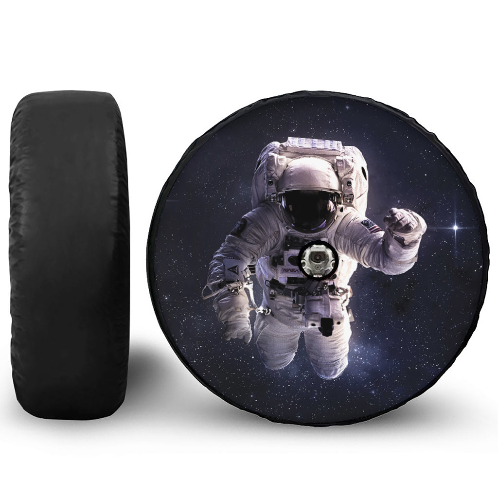 Astronaut Floating In Outer Space Print Tire Cover With Camera Hole