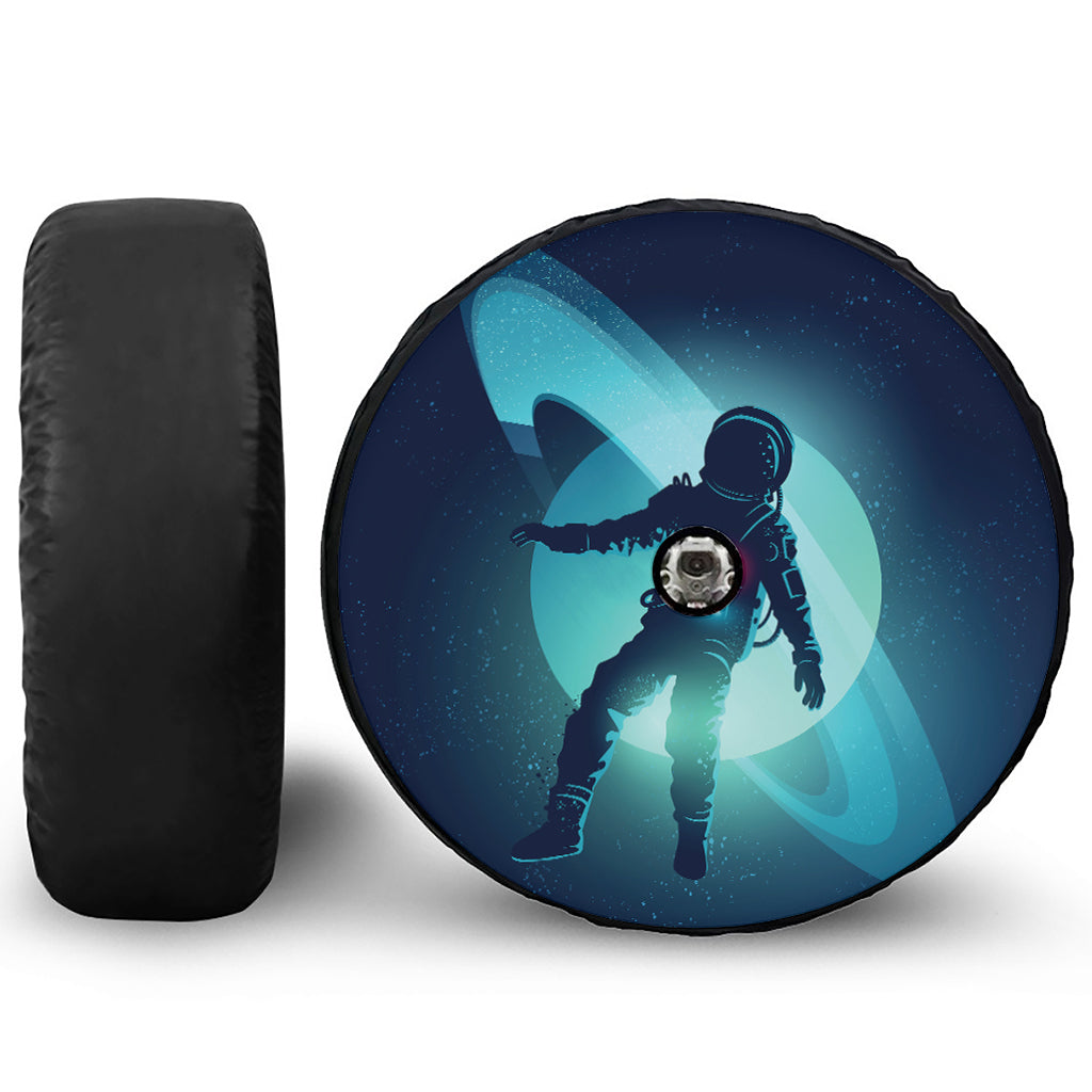 Astronaut Floating Through Space Print Tire Cover With Camera Hole