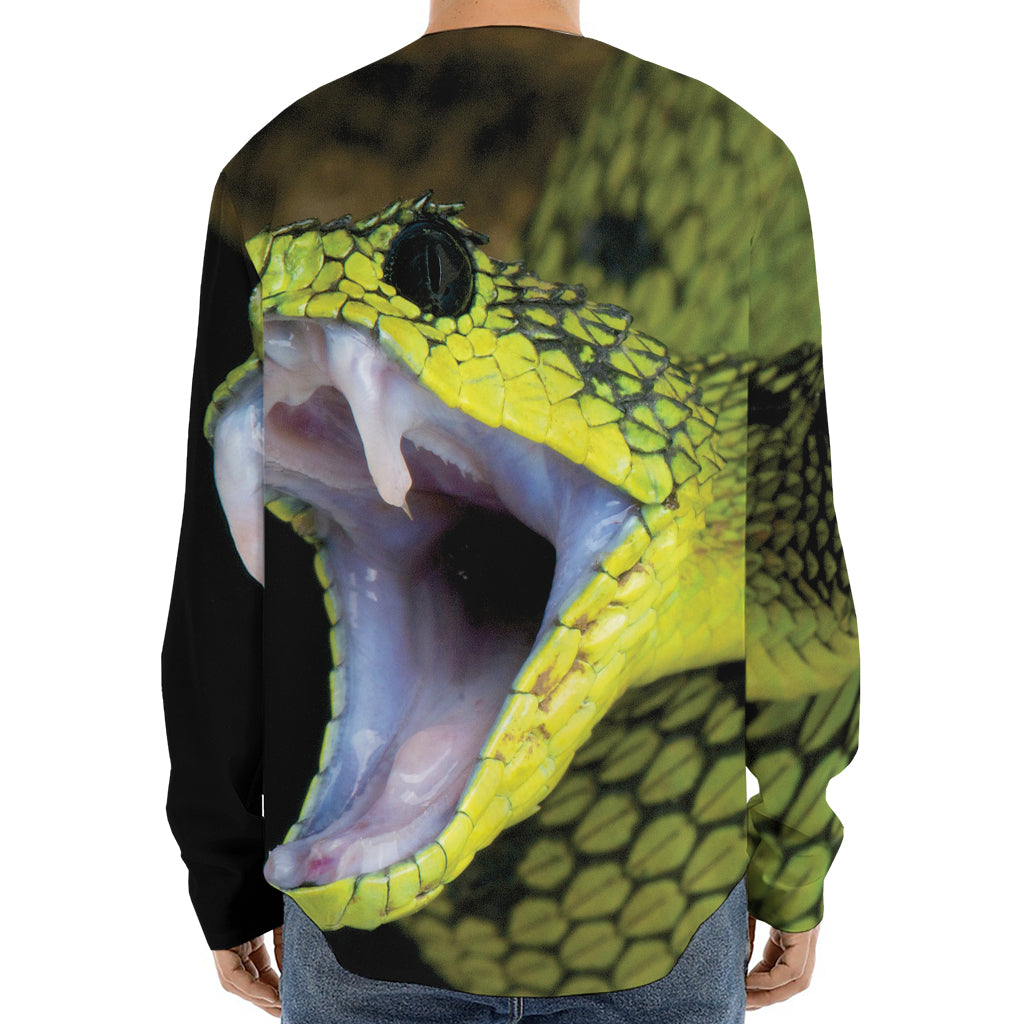 Atheris Nitschei Snake Print Long Sleeve Baseball Jersey