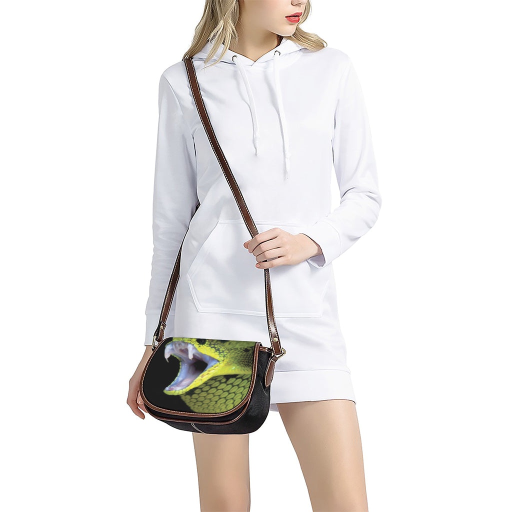 Atheris Nitschei Snake Print Saddle Bag