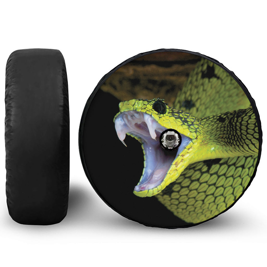 Atheris Nitschei Snake Print Tire Cover With Camera Hole