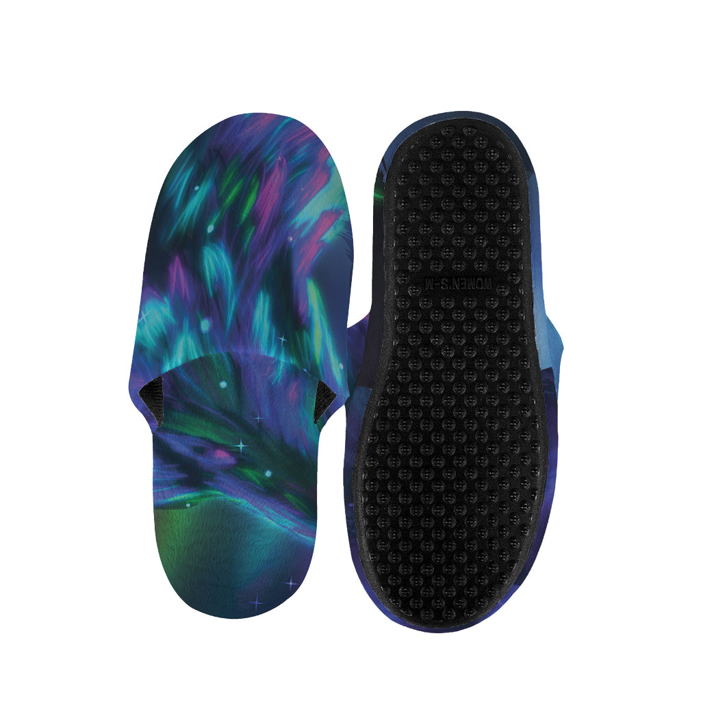 Aurora Howling Wolf Spirit Print Slippers