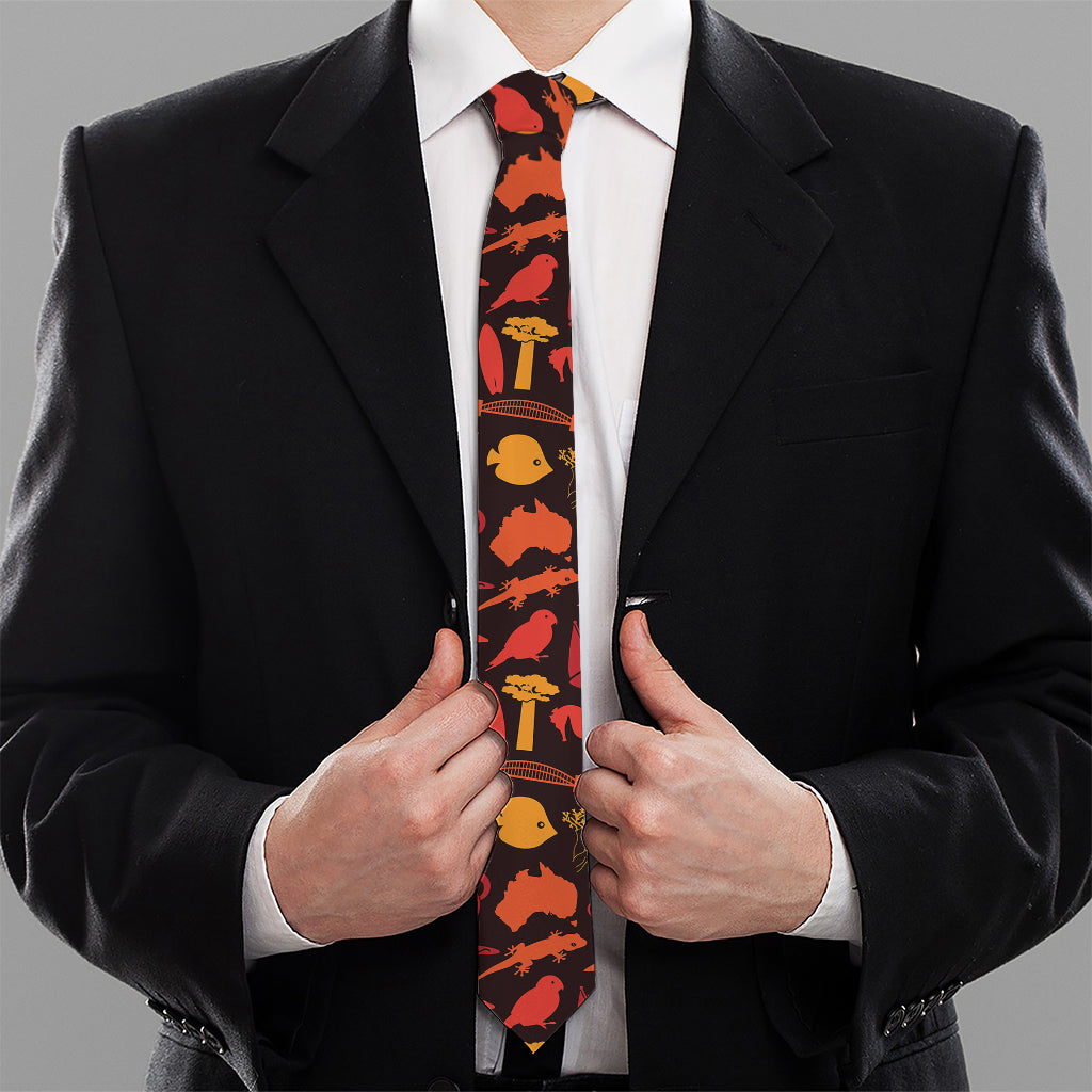 Australia Country Pattern Print Necktie