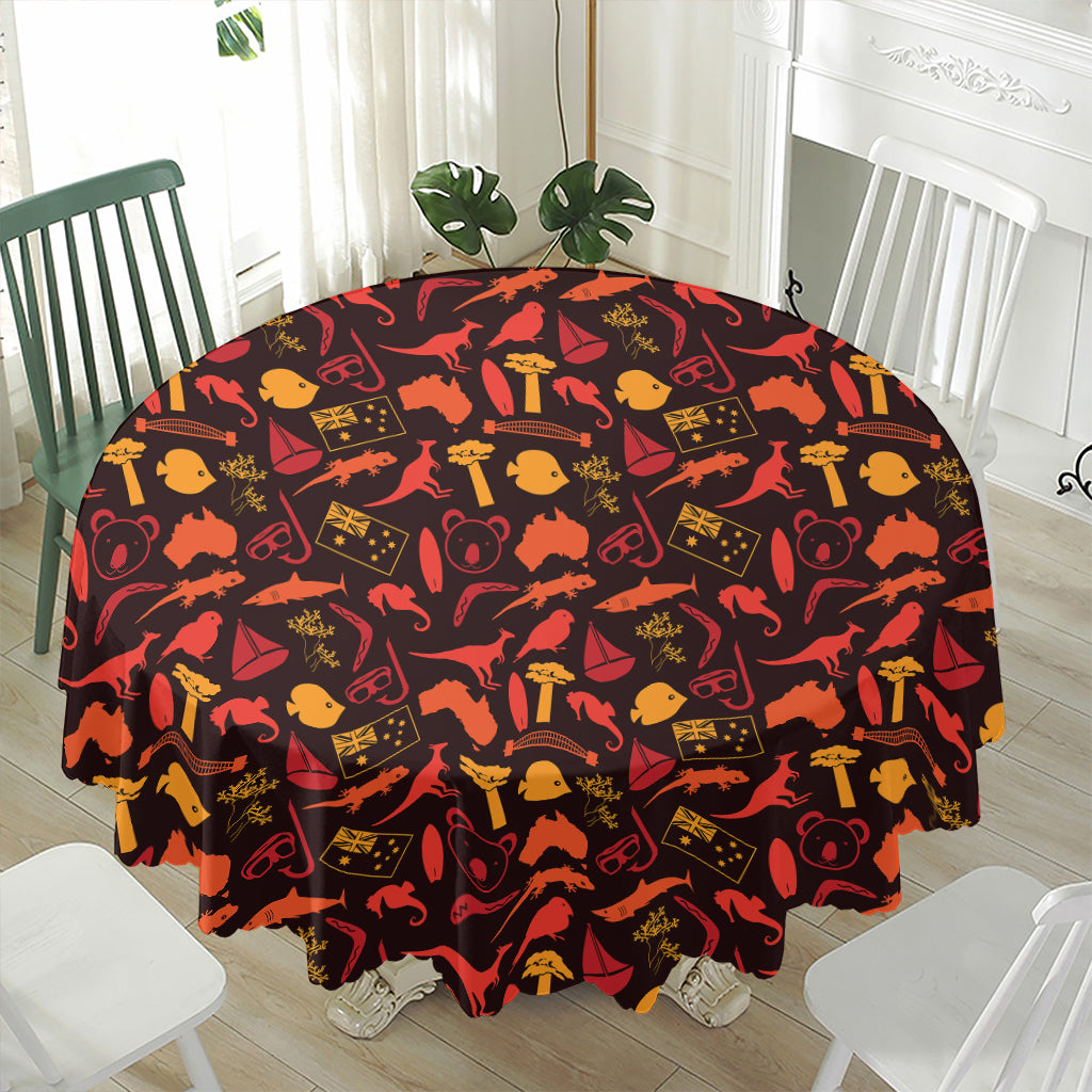 Australia Country Pattern Print Waterproof Round Tablecloth