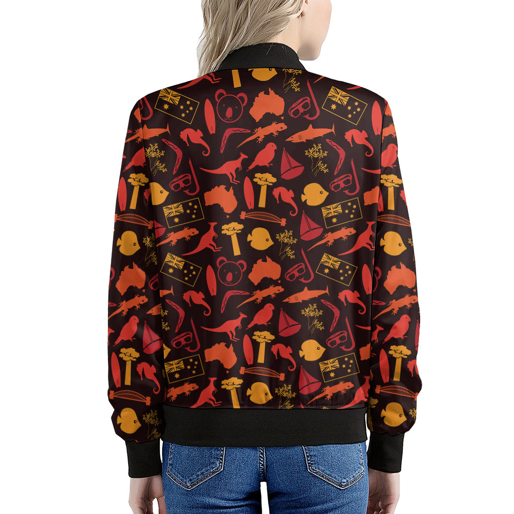 Australia Country Pattern Print Women's Bomber Jacket