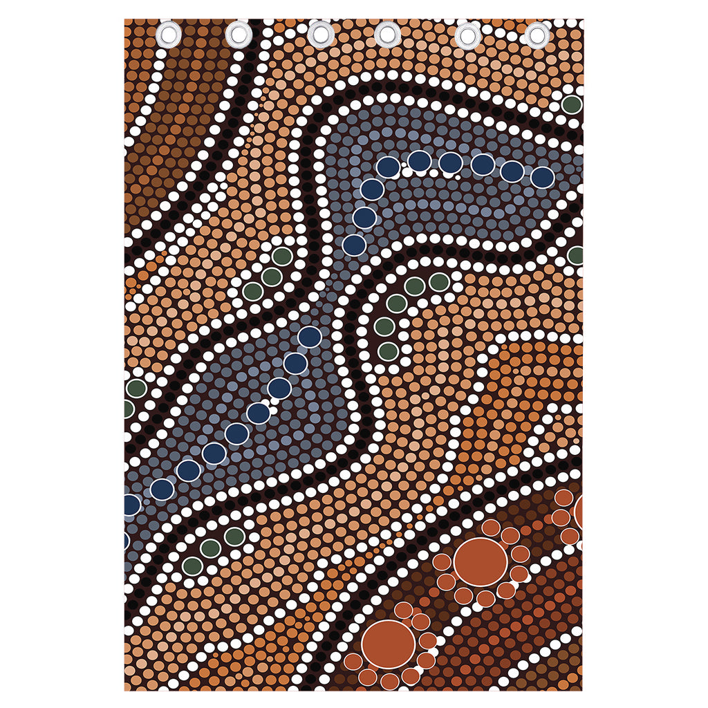 Australia River Aboriginal Dot Print Curtain