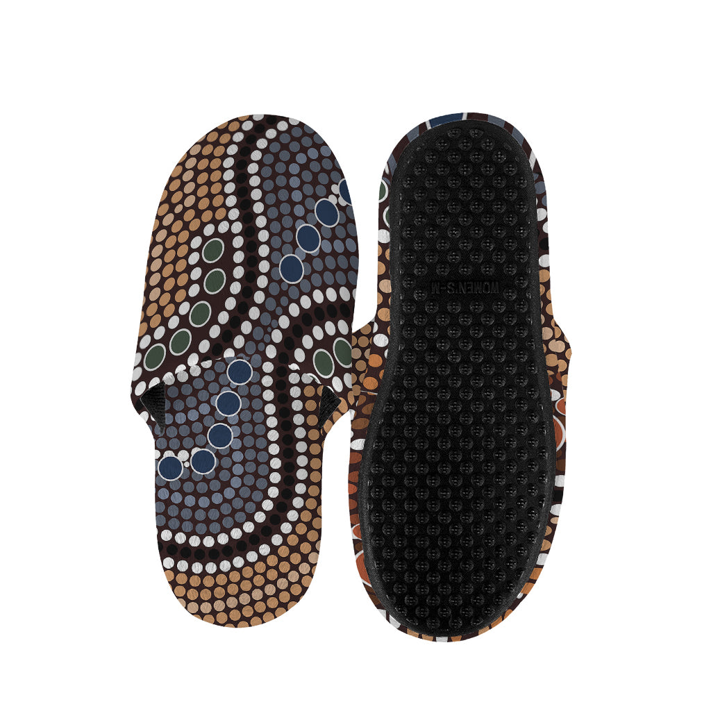 Australia River Aboriginal Dot Print Slippers