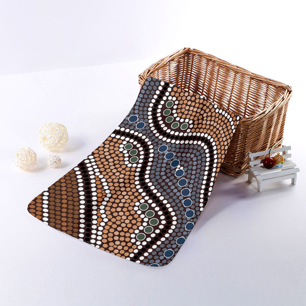 Australia River Aboriginal Dot Print Towel