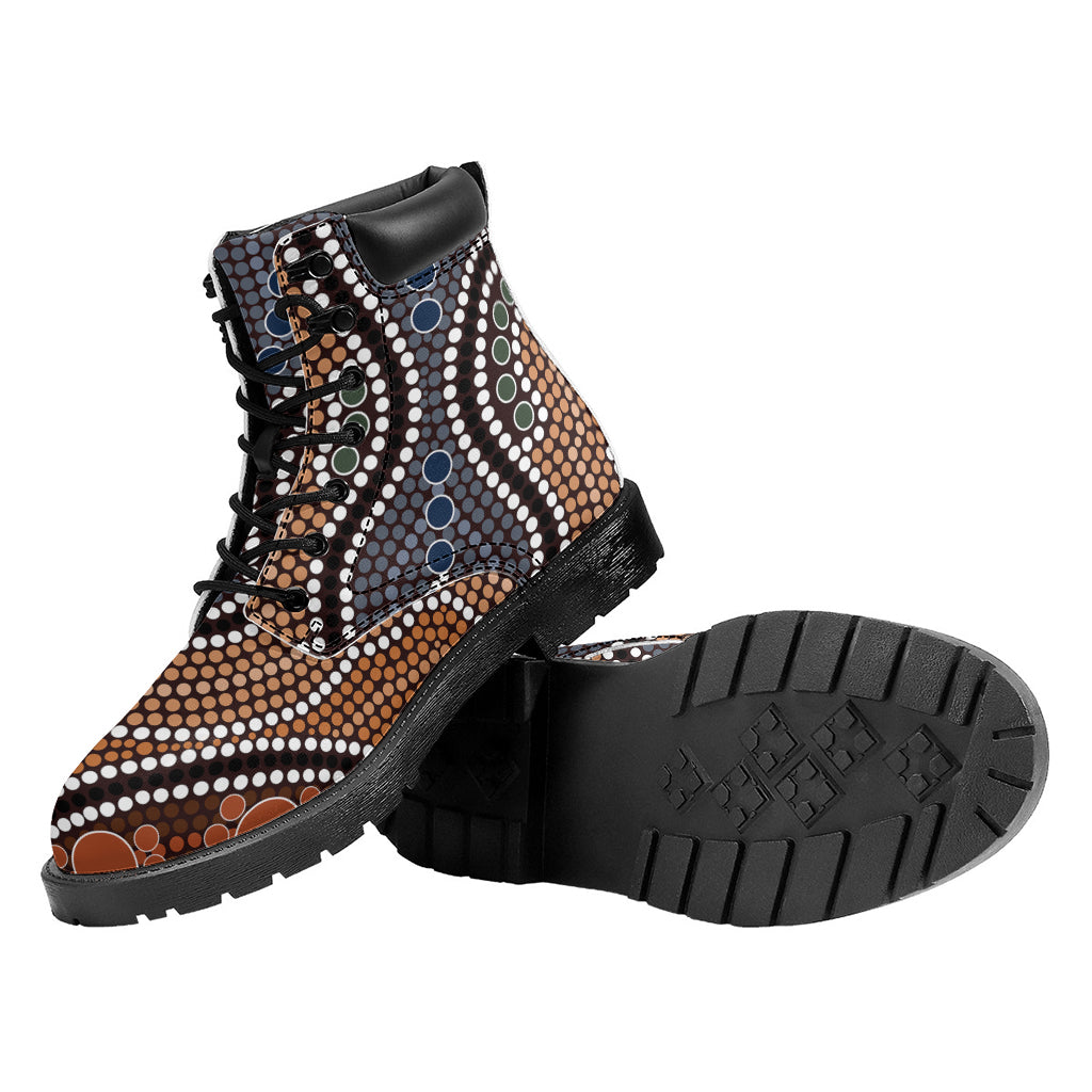 Australia River Aboriginal Dot Print Work Boots