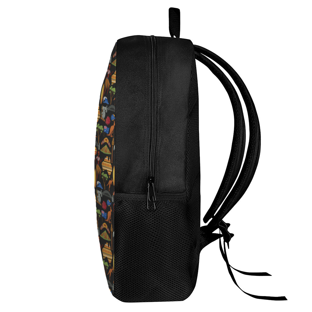 Australia Symbols Pattern Print 17 Inch Backpack