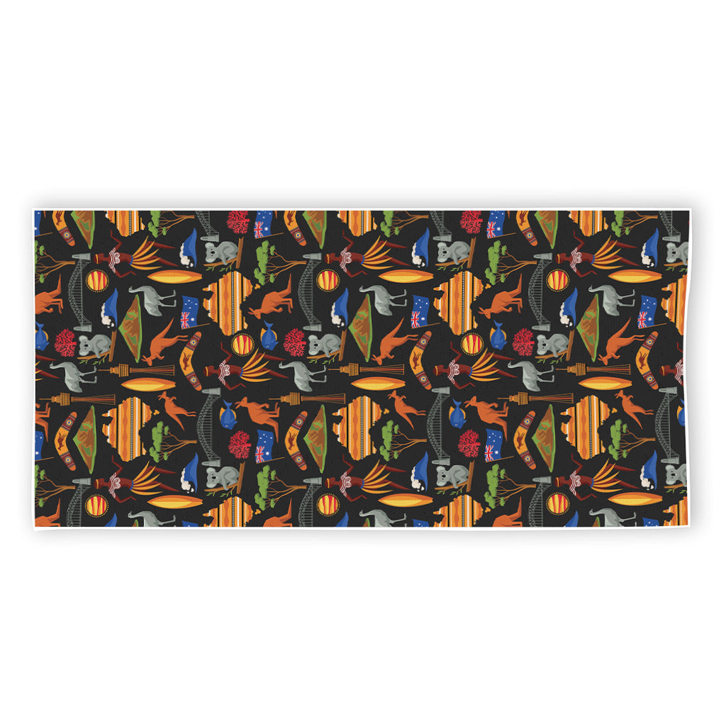Australia Symbols Pattern Print Beach Towel