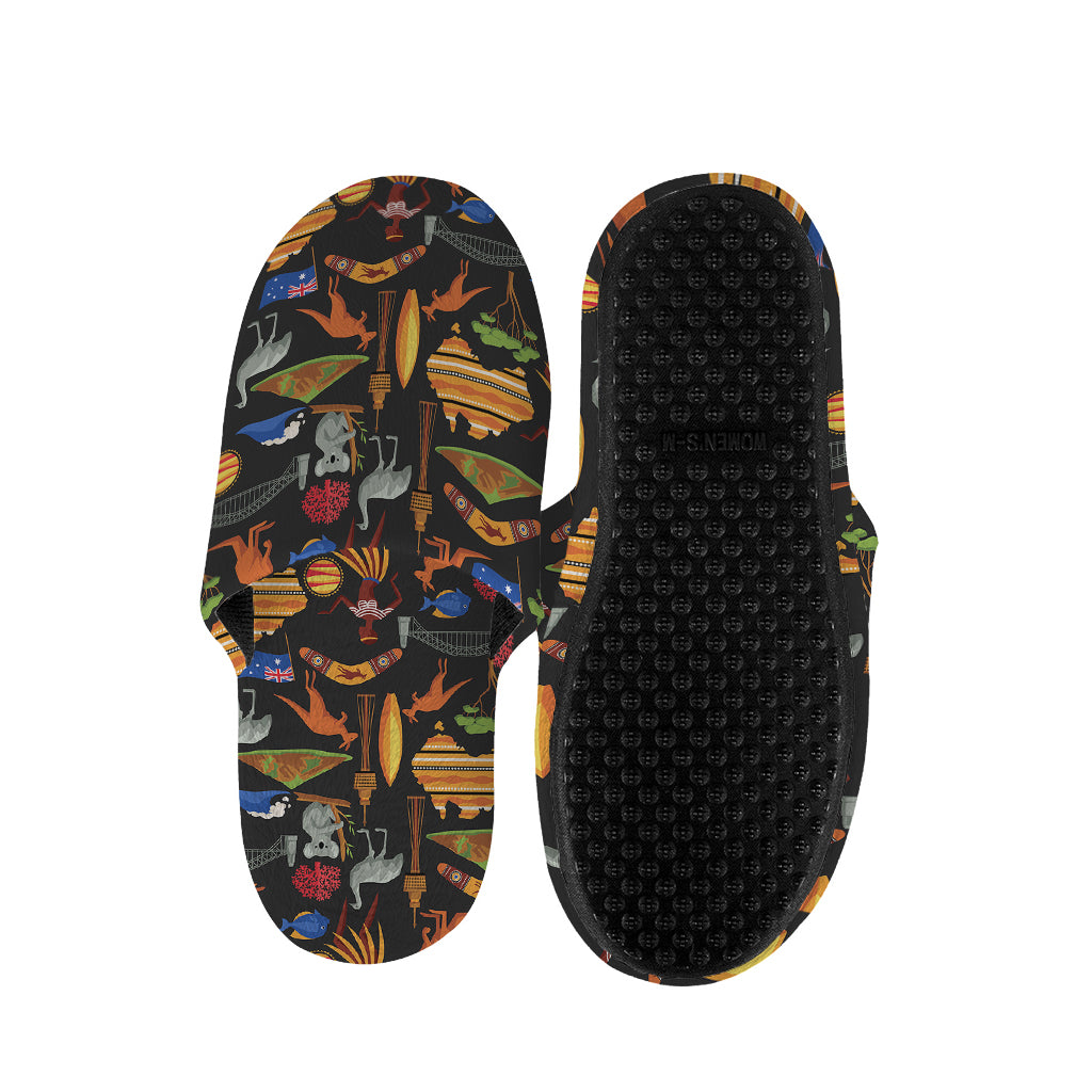 Australia Symbols Pattern Print Slippers