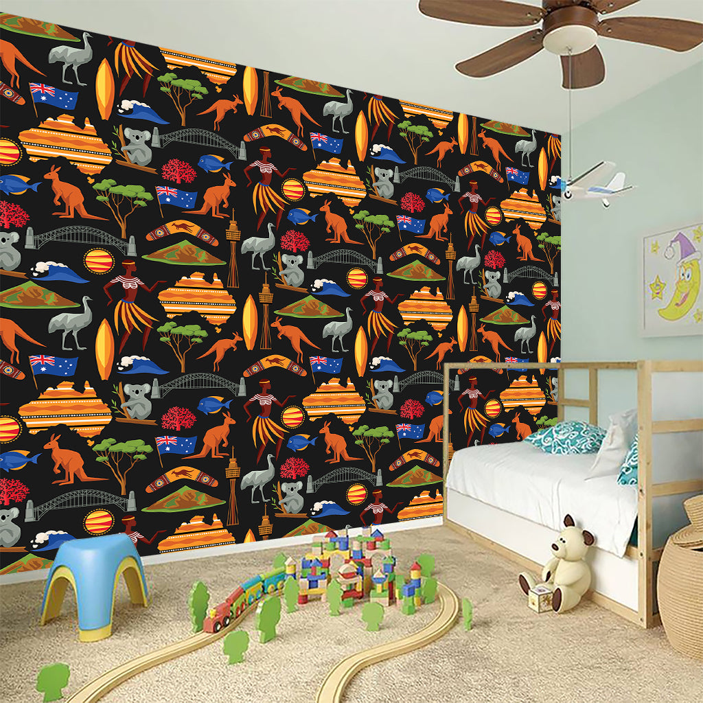 Australia Symbols Pattern Print Wall Sticker