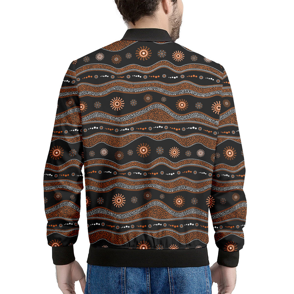 Australian Aboriginal Art Pattern Print Men's Bomber Jacket