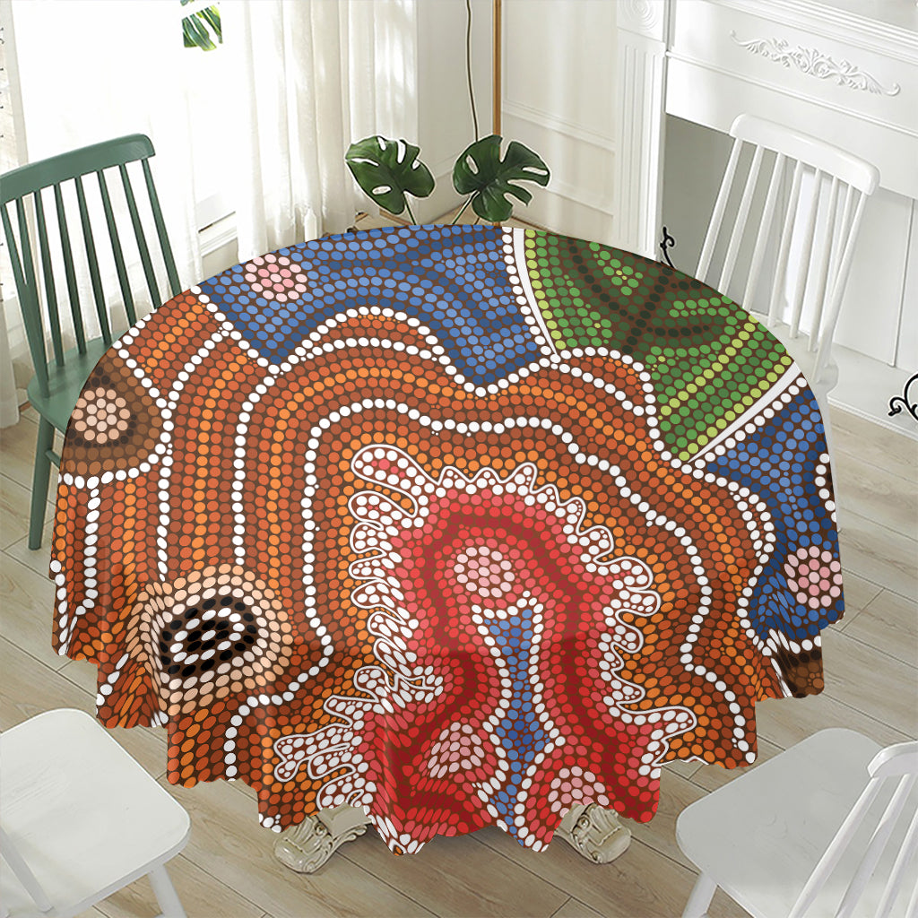 Australian Aboriginal Art Print Waterproof Round Tablecloth