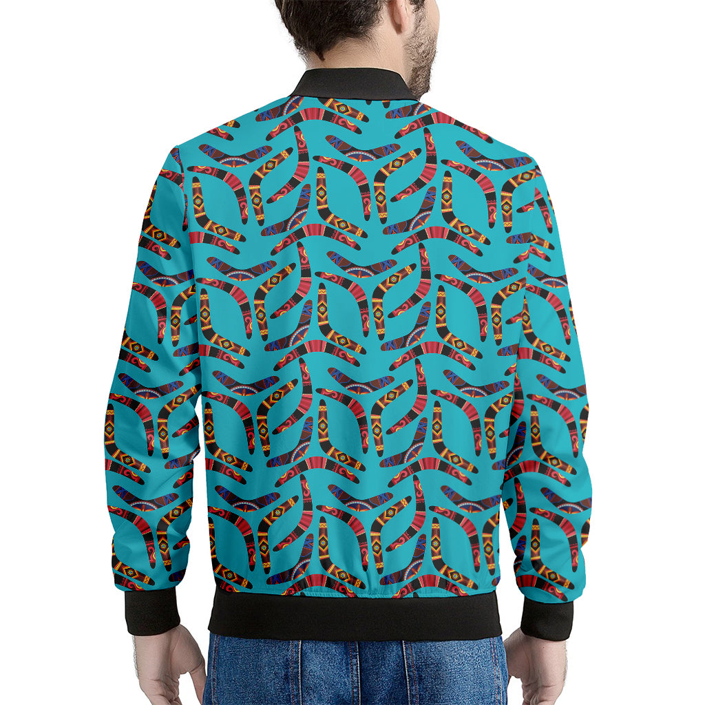 Australian Aboriginal Boomerang Print Men's Bomber Jacket