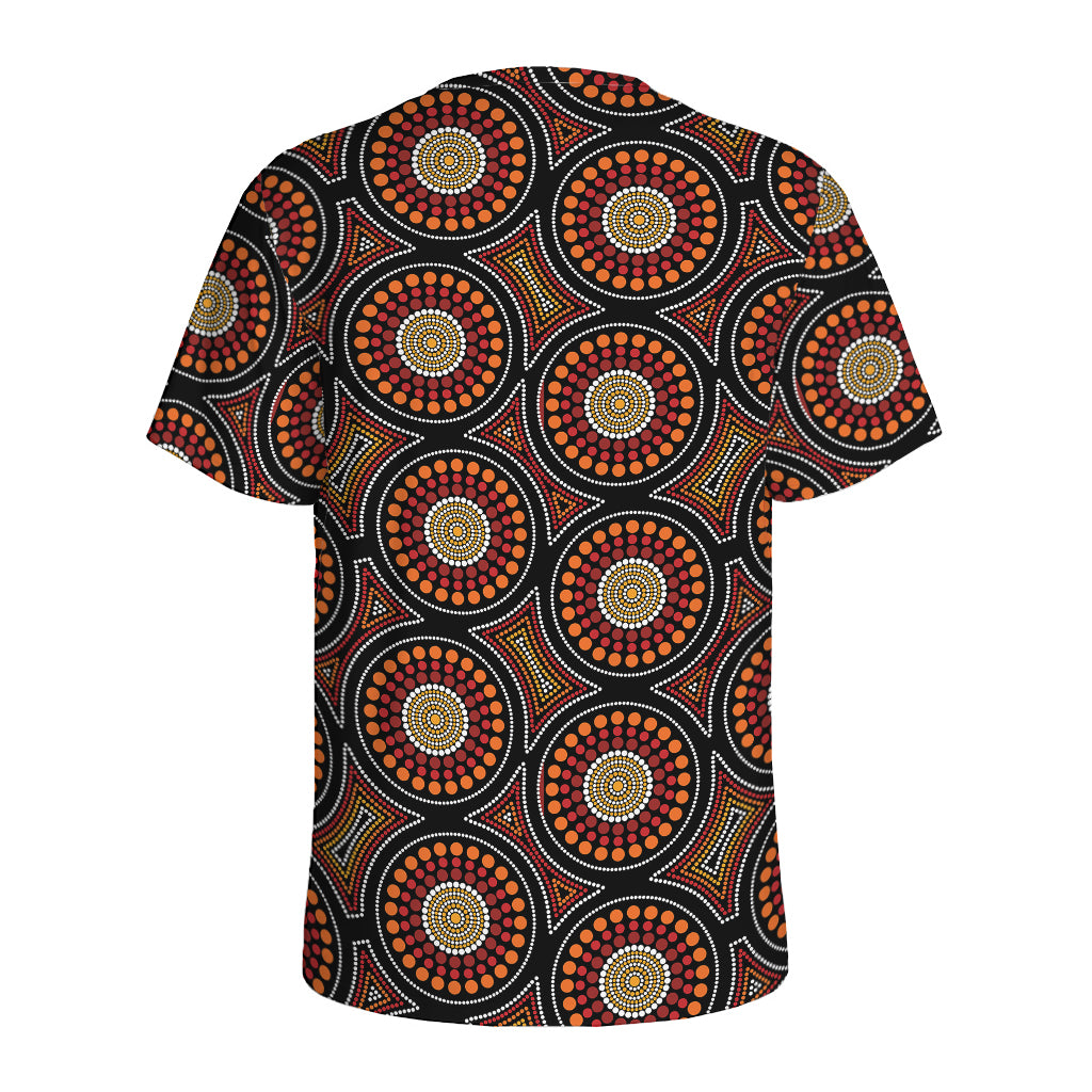 Australian Aboriginal Dot Pattern Print Men's Sports T-Shirt