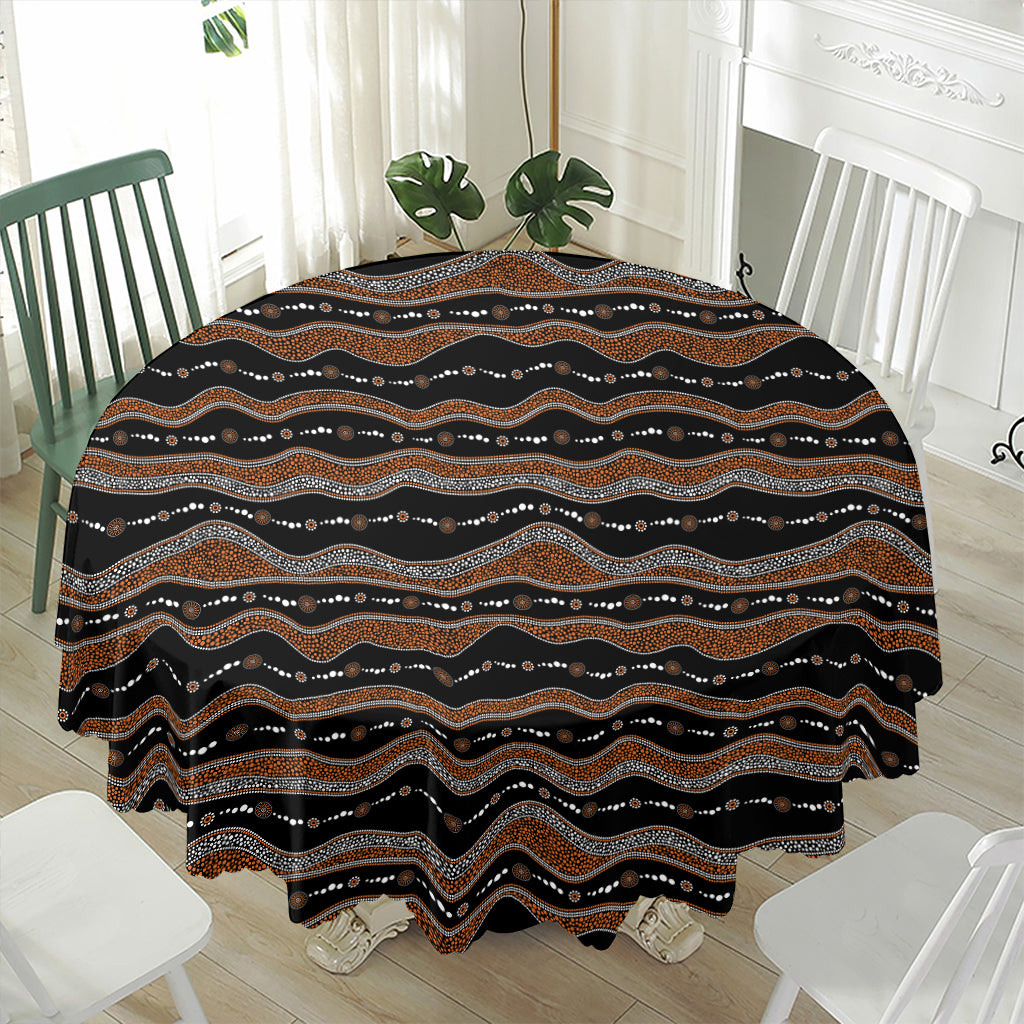 Australian Aboriginal Indigenous Print Waterproof Round Tablecloth