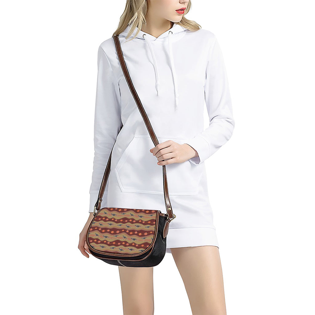 Australian Aboriginal Kangaroo Print Saddle Bag