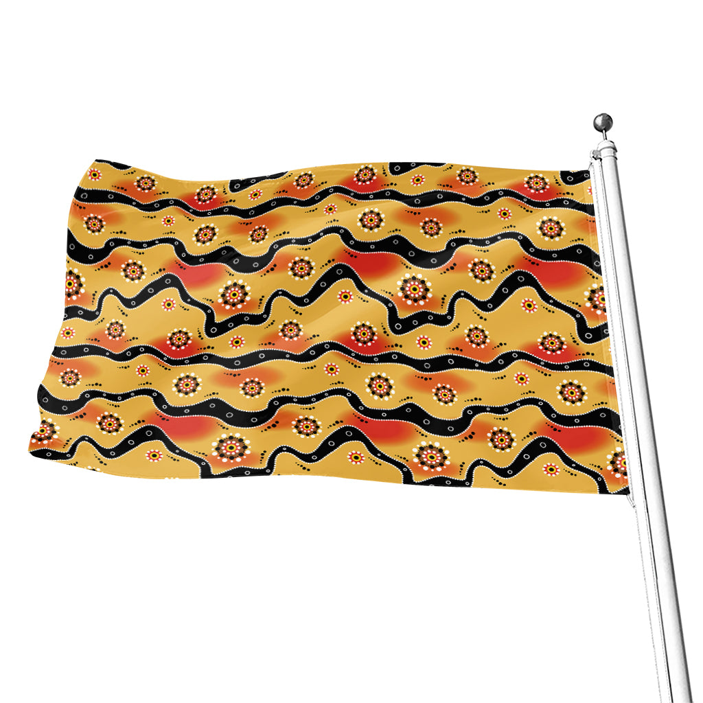 Australian Aboriginal Pattern Print Flag