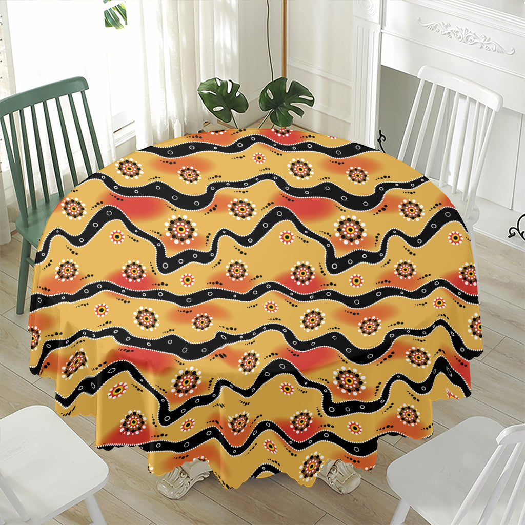 Australian Aboriginal Pattern Print Waterproof Round Tablecloth