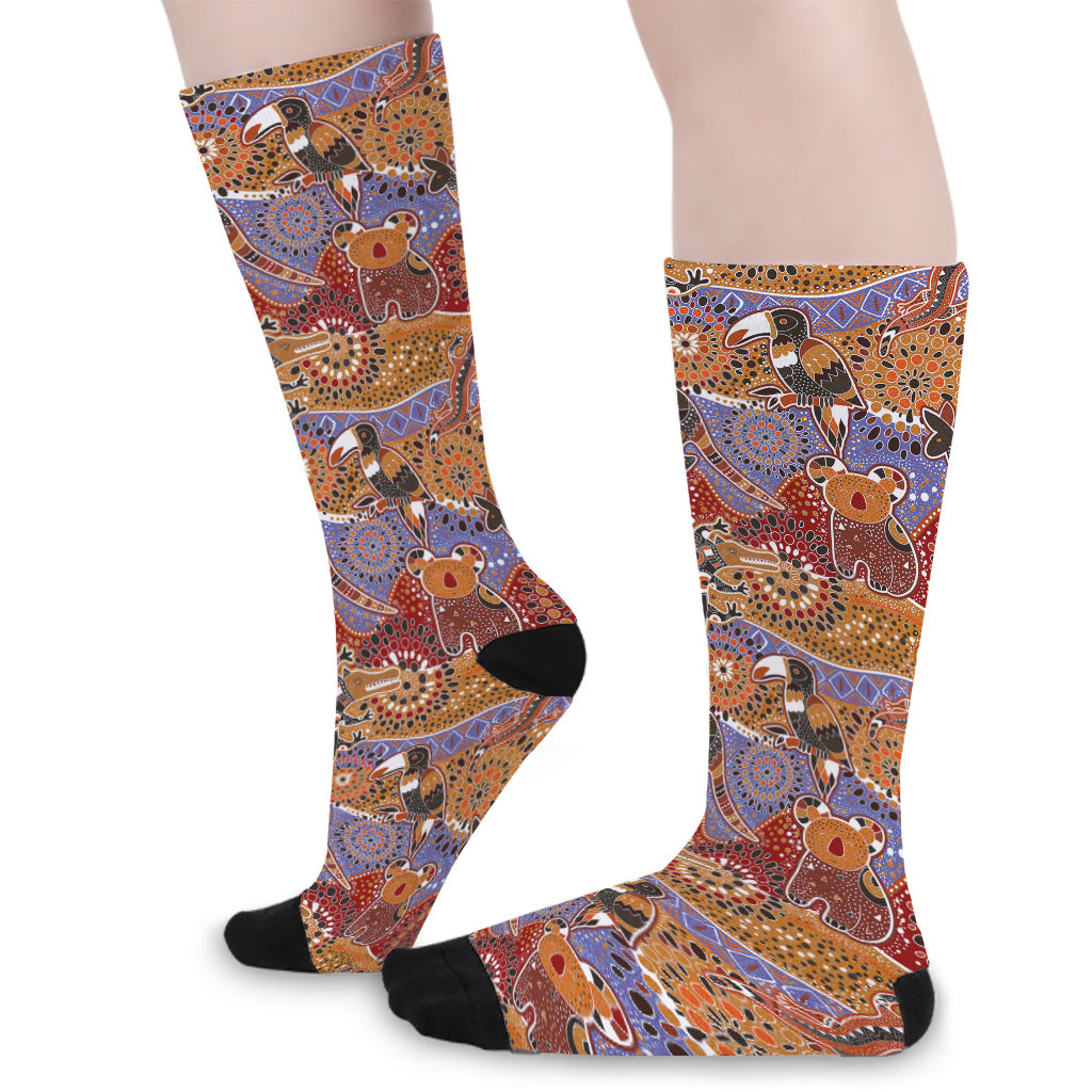Australian Animals Pattern Print Long Socks