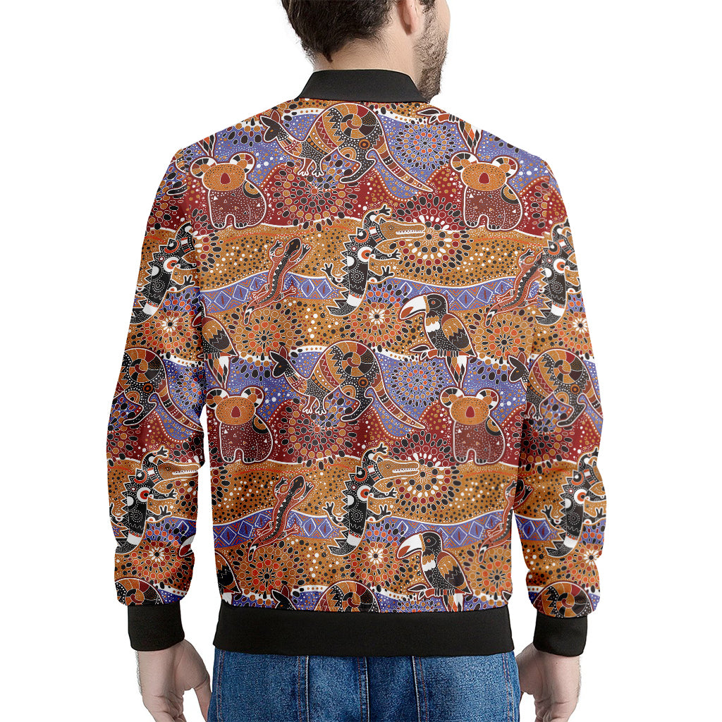 Australian Animals Pattern Print Men's Bomber Jacket