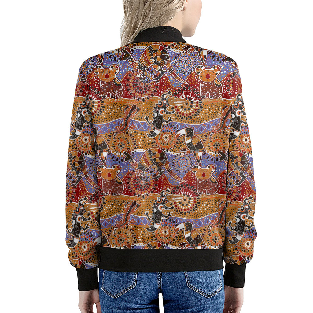 Australian Animals Pattern Print Women's Bomber Jacket