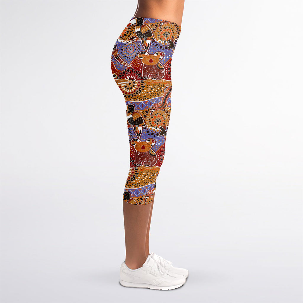 Australian Animals Pattern Print Women's Capri Leggings